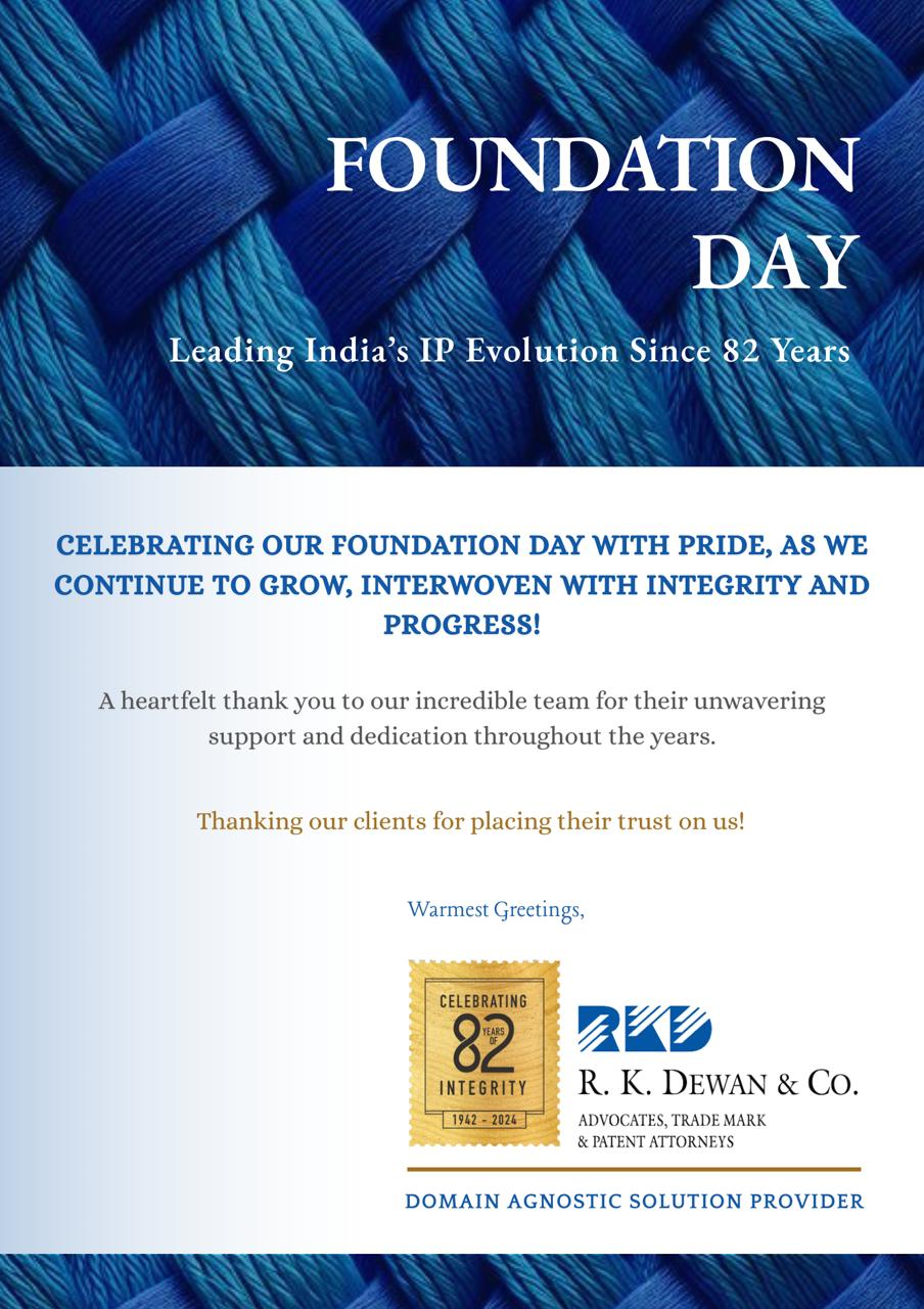 RK Dewan & Co. October newsletter featuring IP law updates